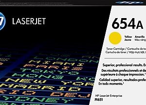 HP 654A Yellow Standard Yield Toner Cartridge, Prints Up to 15,000 Pages (CF332A)
