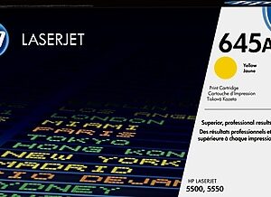 HP 645A Yellow Standard Yield Toner Cartridge, Prints Up to 12,000 Pages (C9732A)