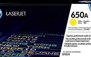 HP 650A Yellow Standard Yield Toner Cartridge, Prints Up to 15,000 Pages (CE272A)