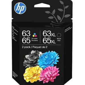 HP 63 / 65 XL Black High Yield and Tri-Color Standard Yield Ink Cartridge, 2/Pack (B87FDAN)