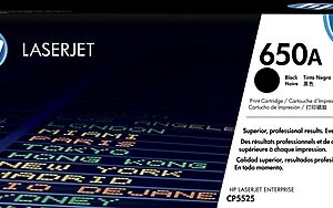 HP 650A Black Standard Yield Toner Cartridge, Prints Up to 13,500 Pages (CE270A)