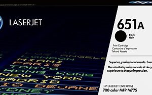 HP 651A Black Standard Yield Toner Cartridge, Prints Up to 13,500 Pages (CE340A)