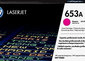 HP 653A Magenta Standard Yield Toner Cartridge, Prints Up to 16,500 Pages (CF323A)