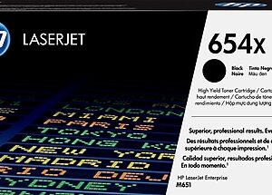 HP 654X Black High Yield Toner Cartridge, Prints Up to 20,500 Pages (CF330X)