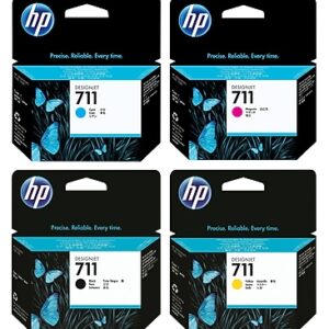 HP 711 Black/Cyan/Magenta/Yellow High Yield/Standard Ink Cartridge, 4/Pack (CZ139A4PK-VB)