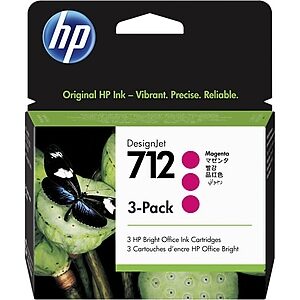 HP 712 Magenta Standard Yield Ink Cartridge, 3/Pack   (3ED78A)