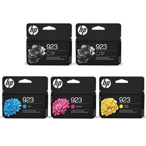 HP 923 Black/Cyan/Magenta/Yellow Standard Yield Ink Cartridges, 5/Pack (4K0T5PK-VB)