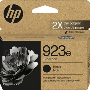 HP 923e EvoMore Black High Yield Ink Cartridge, Prints Up to 1,000 Pages (4K0T7LN)