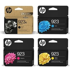 HP 923e/923 Black High Yield and Cyan/Magenta/Yellow Standard Yield Ink Cartridge, 4/Pack (4S6E2BK4PK-VB)