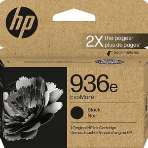 HP 936e EvoMore Black High Yield Ink Cartridge, Prints Up to 2,500 Pages (4S6V6LN)