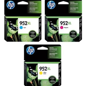 HP 952XL Cyan/Magenta/Yellow High Yield Ink Cartridge, 3/Pack (N9K27ANXL3PK-VB)