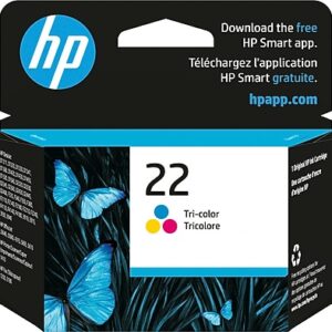 HP 22 Tri-Color Standard Yield Ink Cartridge, Prints Up to 165 Pages (C9352AN#140)