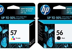 HP 56/57 Black/Tri-Color Standard Yield Ink Cartridge, 2/Pack (C6658AN2PK-VB)