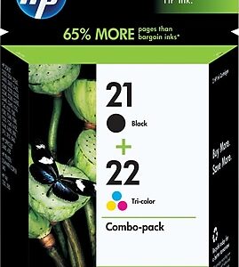 HP 21/22 Black/Tri-Color Standard Yield Ink Cartridge, 2/Pack (C9509FN#140)