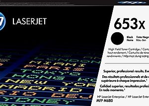 HP 653X Black High Yield Toner Cartridge, Prints Up to 21,000 Pages (CF320X)