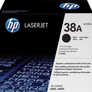 HP 38A Black Standard Yield Toner Cartridge, Prints Up to 12,000 pages (Q1338A)
