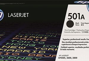 HP 501A Black Standard Yield Toner Cartridge, Prints Up to 6,000 pages (Q6470A)