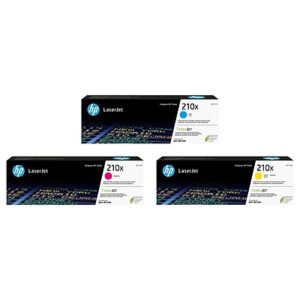 HP 210X Cyan/Magenta/Yellow High Yield Toner Cartridge, 3/Pack (W210X3PK-VB)