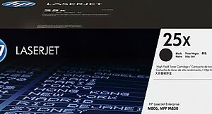 HP 25X Black High Yield Toner Cartridge Pages, Prints Up to 34,500 Pages (CF325X)