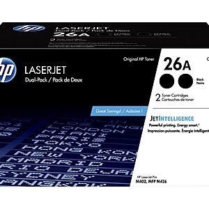 HP 26A Black Standard Yield Toner Cartridge, 2/Pack (CF226AD)